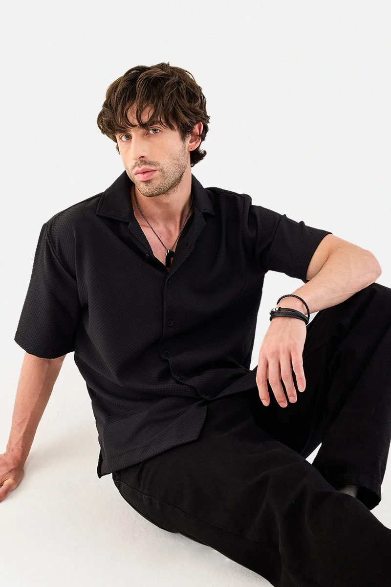 سنيتش Textured Box Fit Stretch Shirt